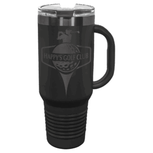 Custom Polar Camel® 40oz Ghost Black ION-Plated Tumbler with Flip Lid and Straw