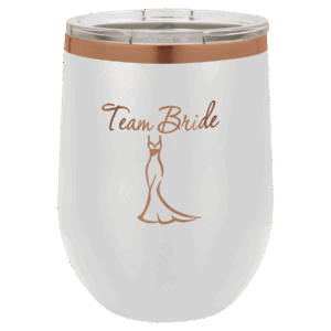 Custom Polar Camel® 12oz Rose Gold ION-Plated Stemless Wine Tumbler with Lid